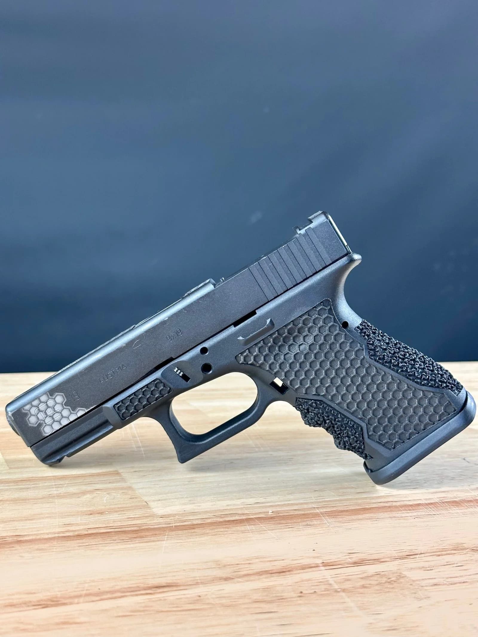 Laser & Hybrid Stippling custom work example 10 - Professional firearm customization by 365 Weapons