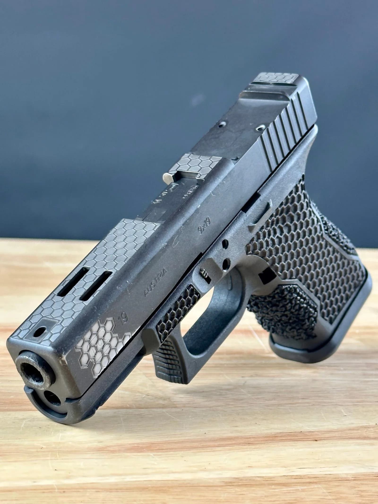 Laser & Hybrid Stippling custom work example 11 - Professional firearm customization by 365 Weapons