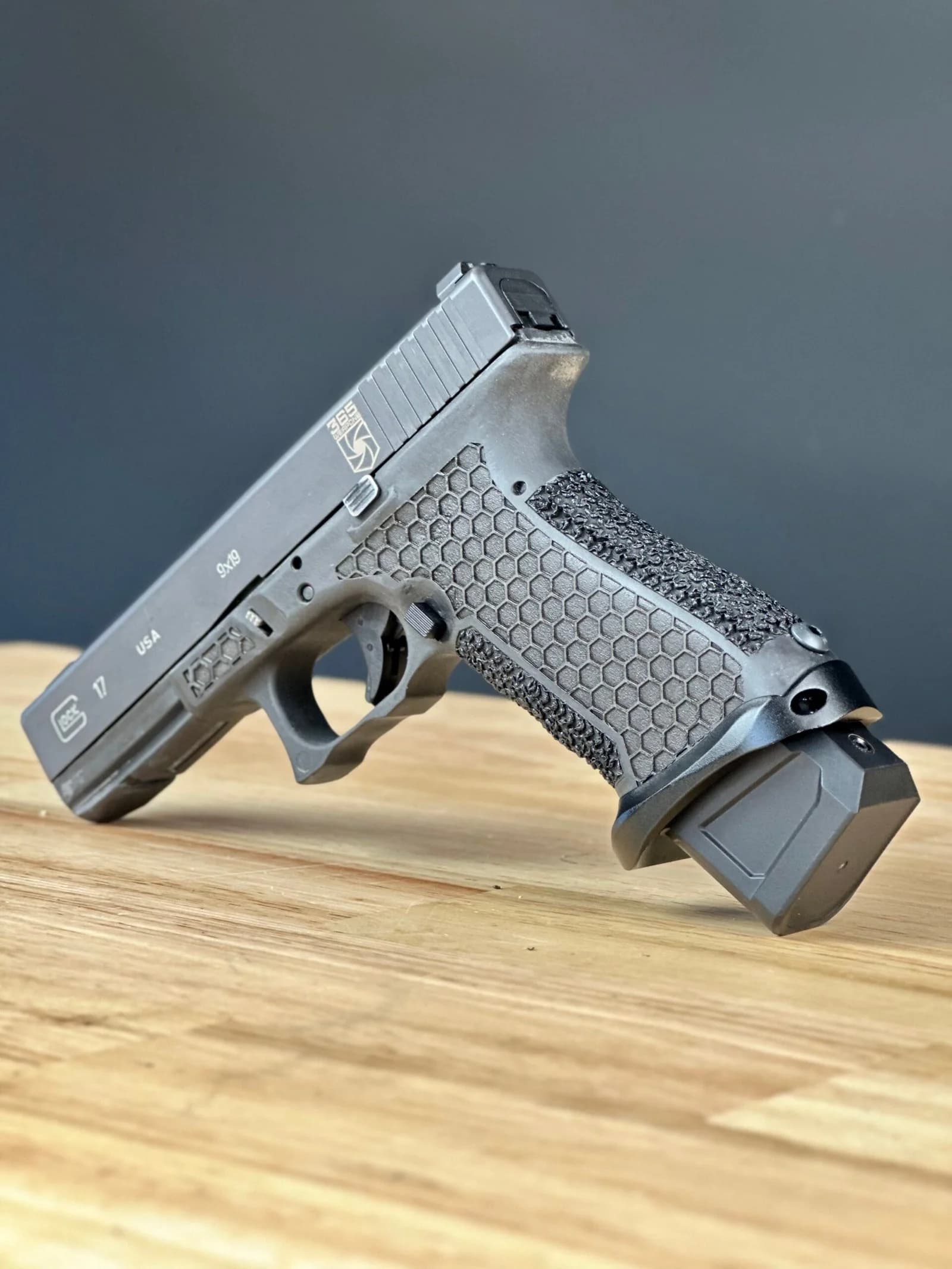 Laser & Hybrid Stippling custom work example 13 - Professional firearm customization by 365 Weapons