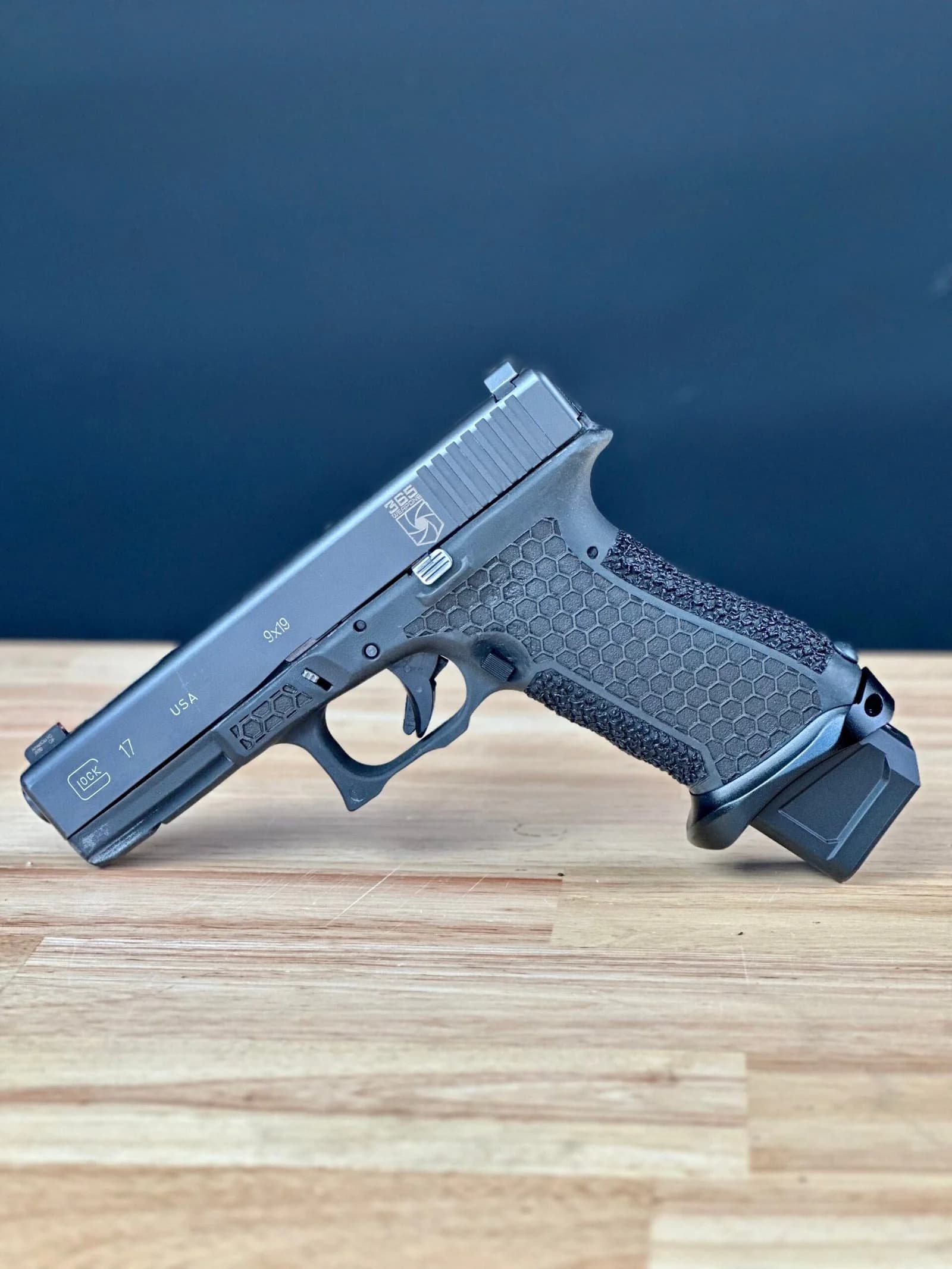 Laser & Hybrid Stippling custom work example 14 - Professional firearm customization by 365 Weapons