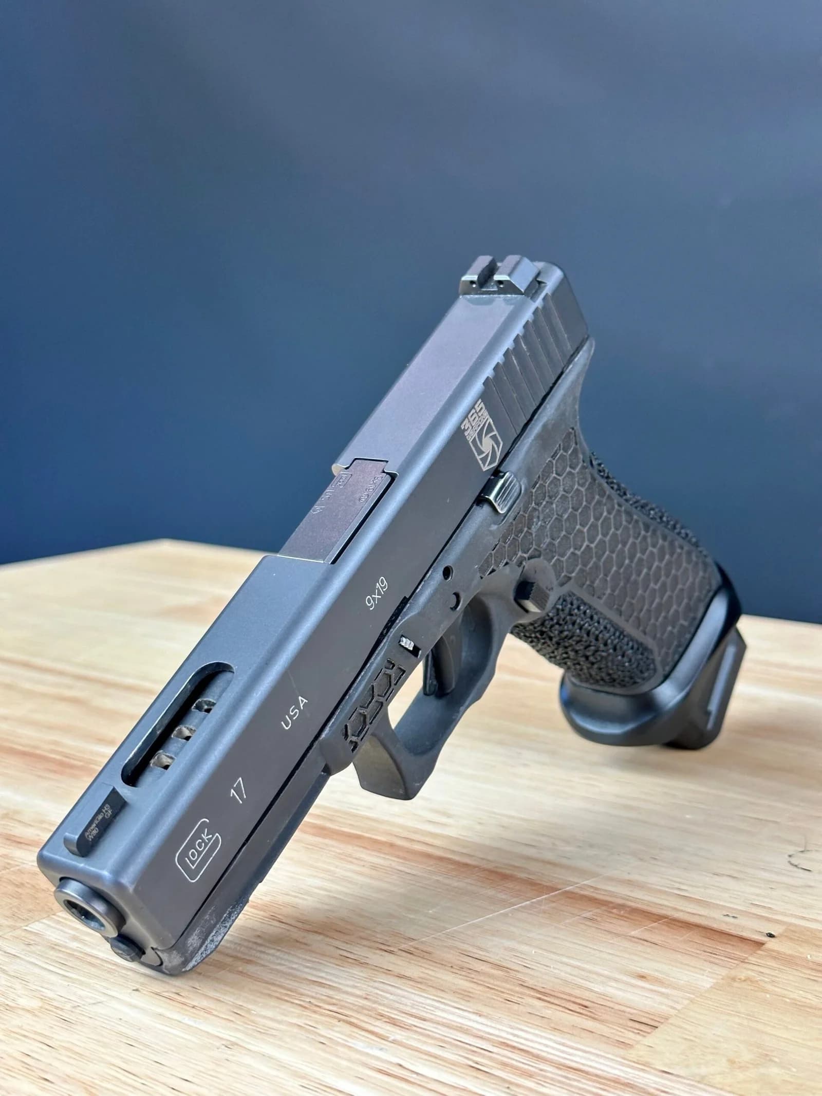 Laser & Hybrid Stippling custom work example 15 - Professional firearm customization by 365 Weapons