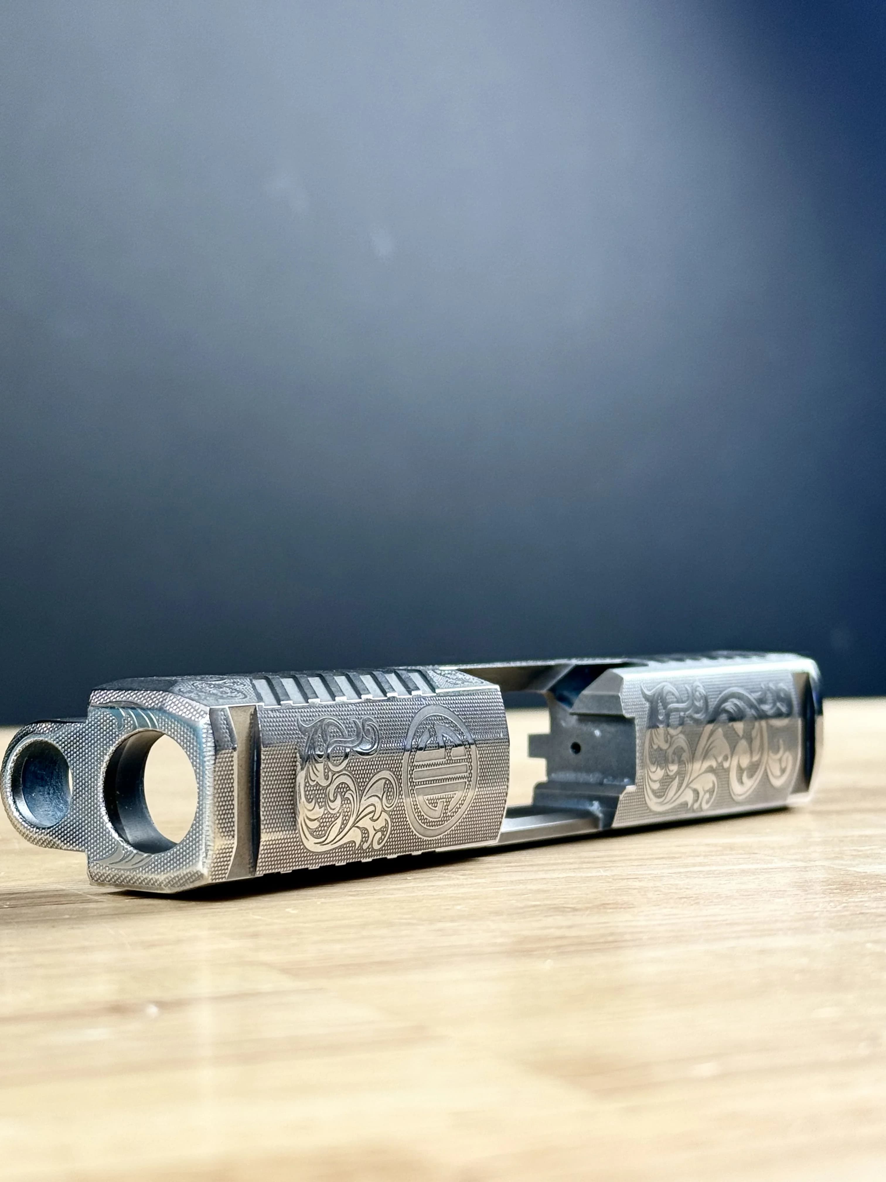 Professional Glock slide engraving with Cerakote finish - 365 Weapons