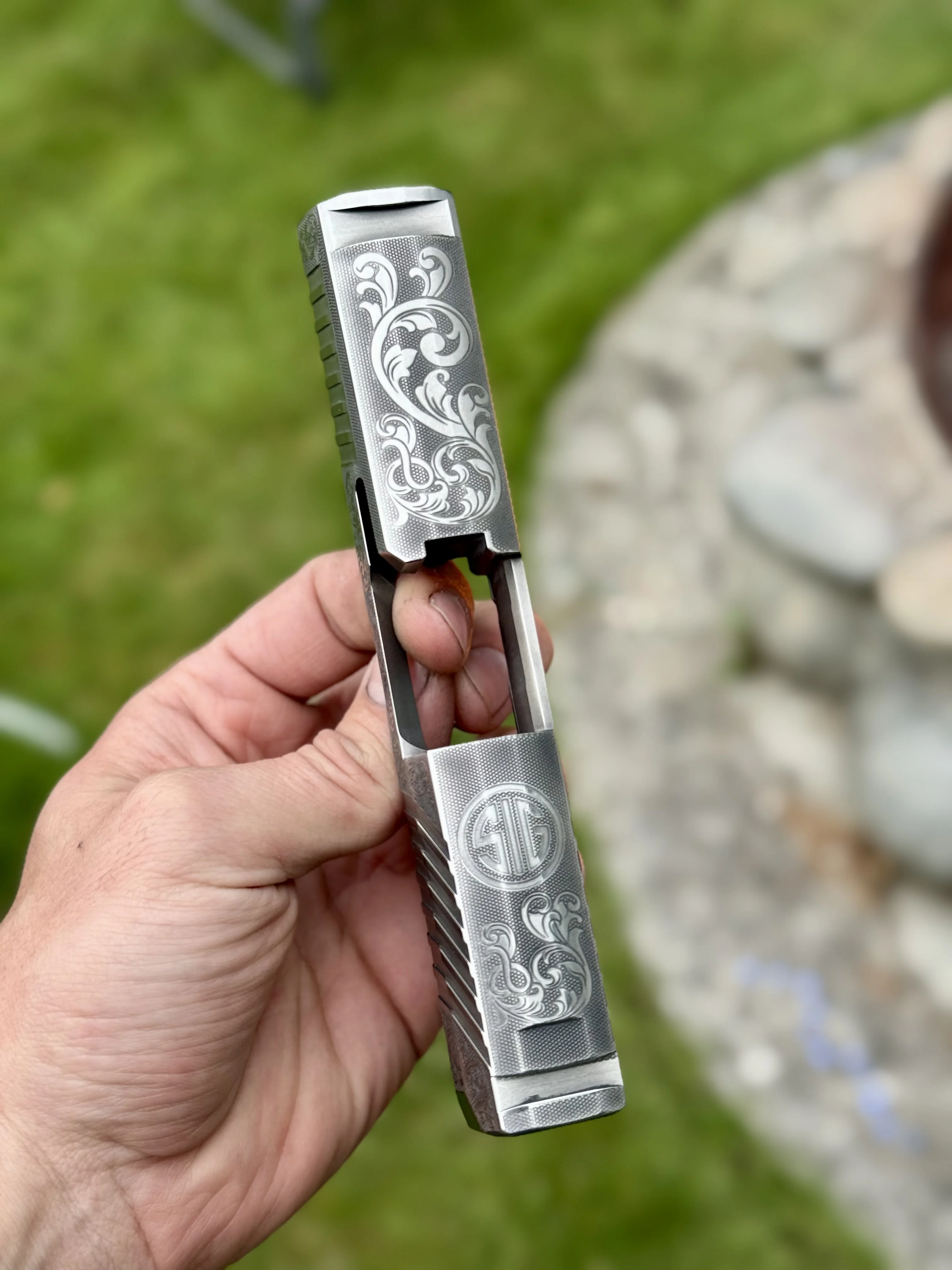 Glock Slide Engraving custom work example 21 - Professional firearm customization by 365 Weapons