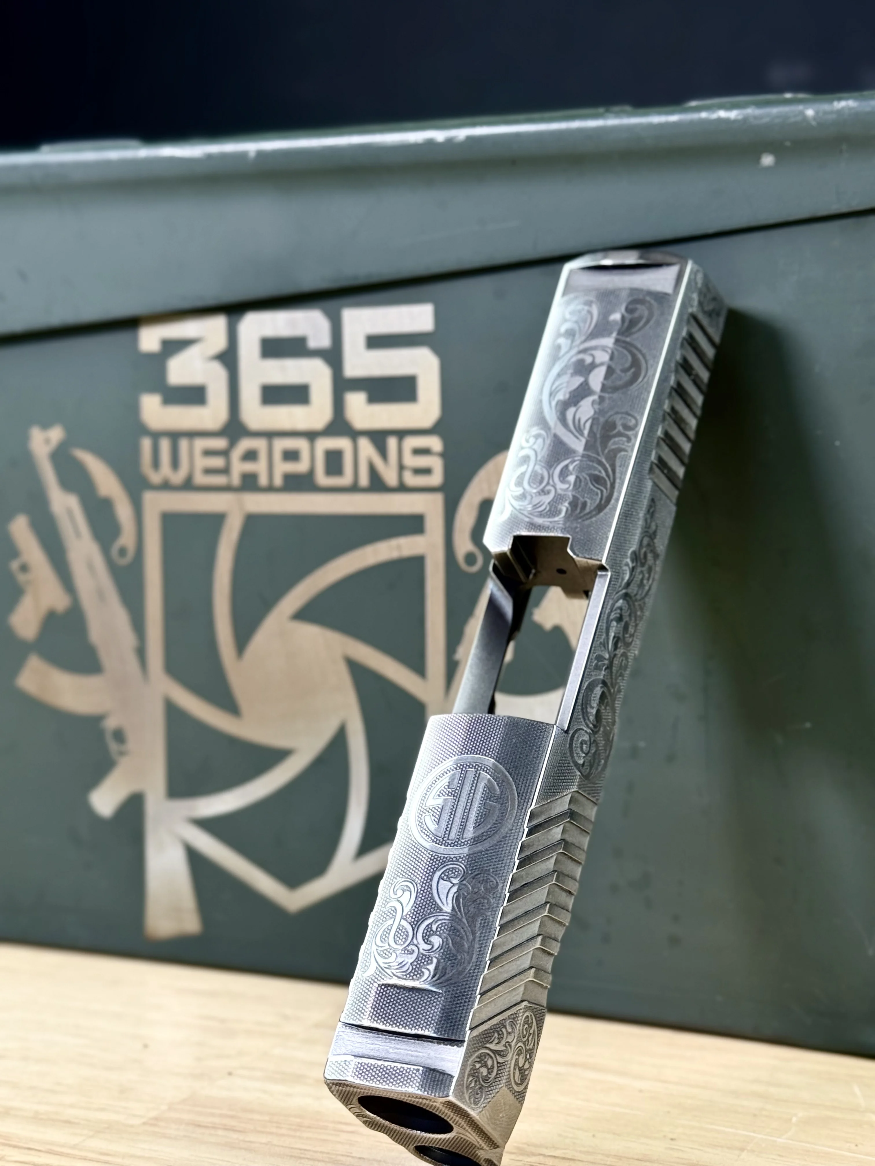 Glock Slide Engraving custom work example 23 - Professional firearm customization by 365 Weapons