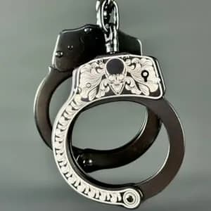 Custom engraved black handcuffs - 365 Weapons