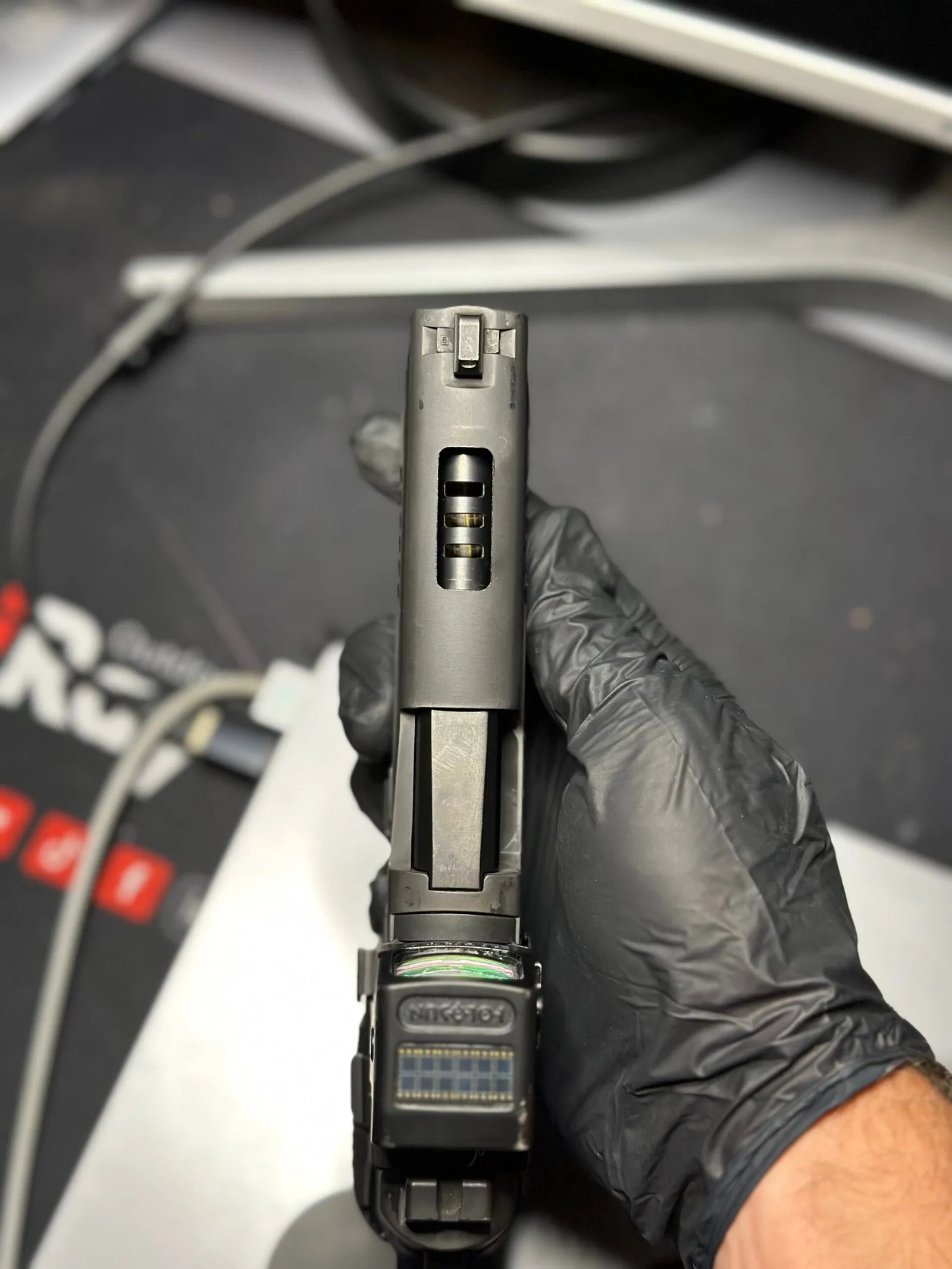 Ported handgun slide with cerakote finish option - custom firearm service