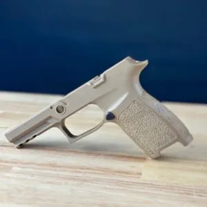Hand stippled tan SIG P320/250 grip module - 365 Weapons