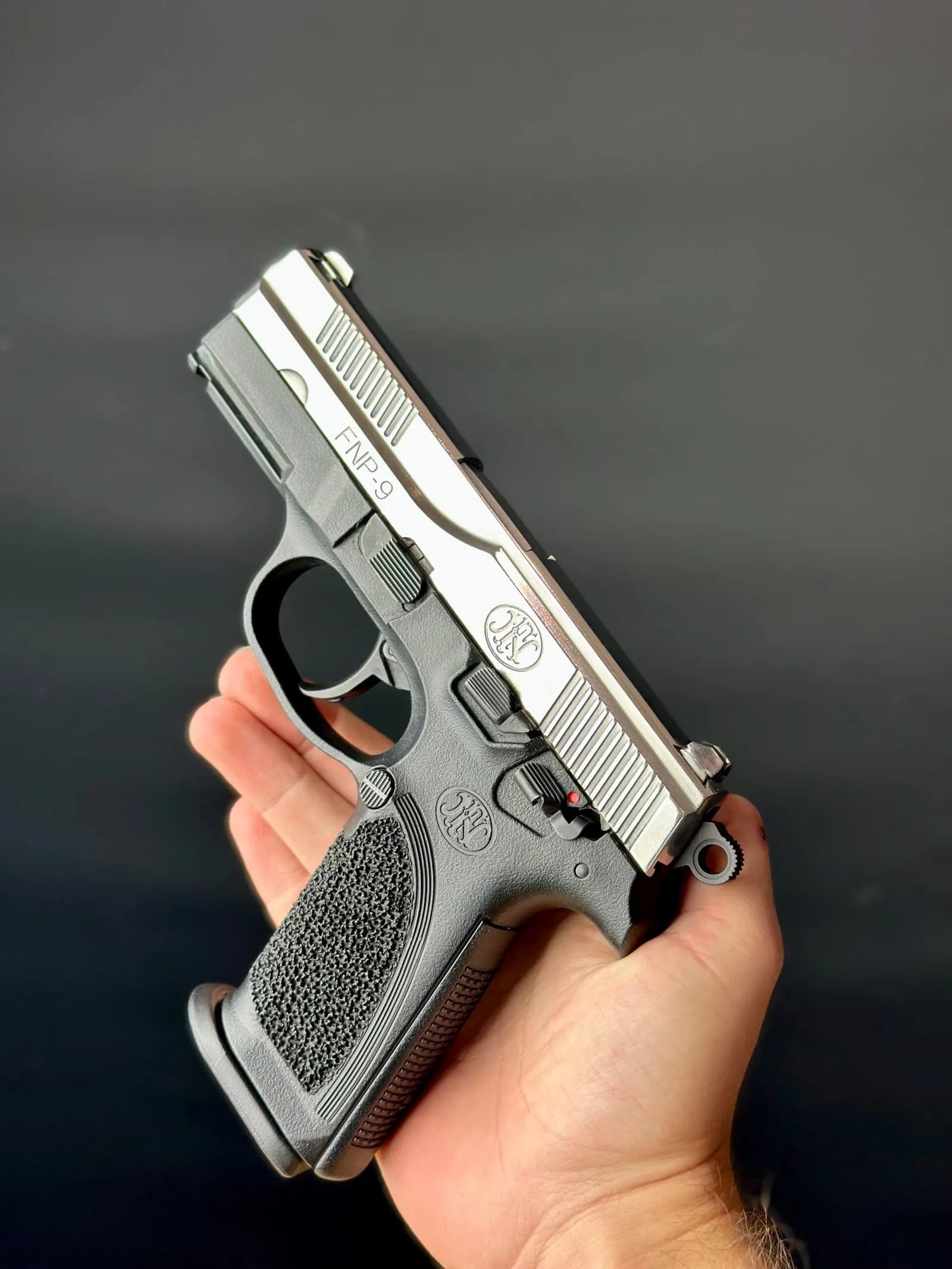 Professional slide polishing service result - mirror finish firearm modification