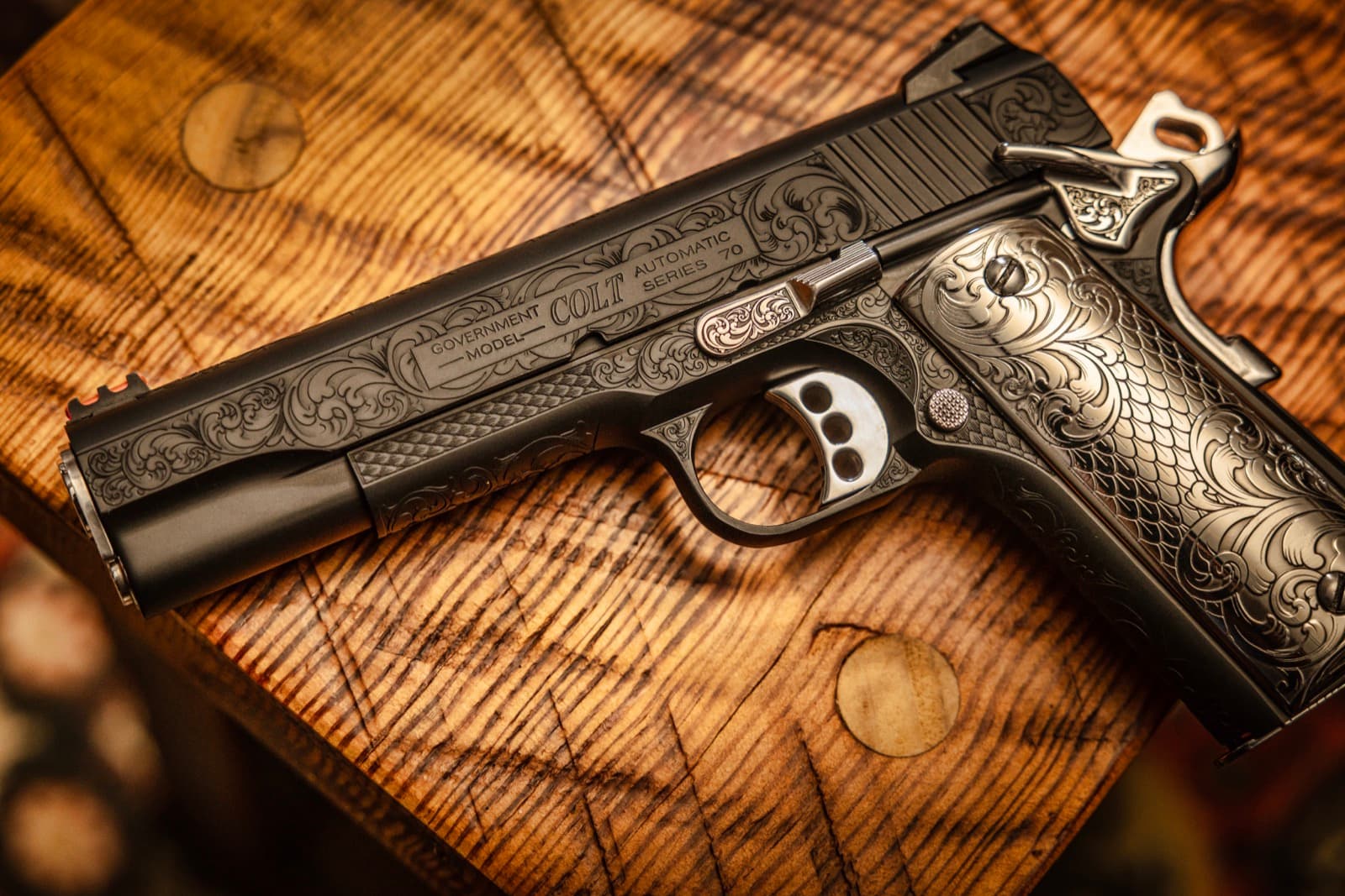 Deep engraved Colt 1911
