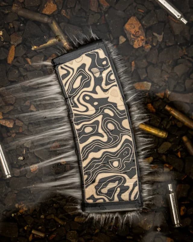Custom laser engraved topography pattern Magpul PMag 30rd magazine - 365 Weapons